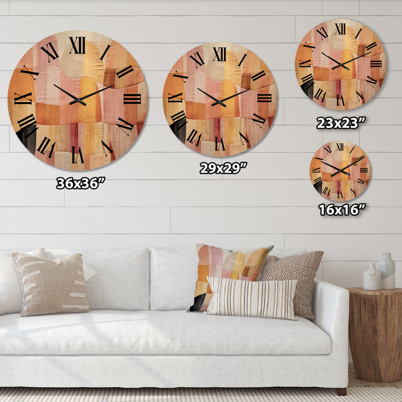 Horloge murale en bois massif Thomaston, Grand