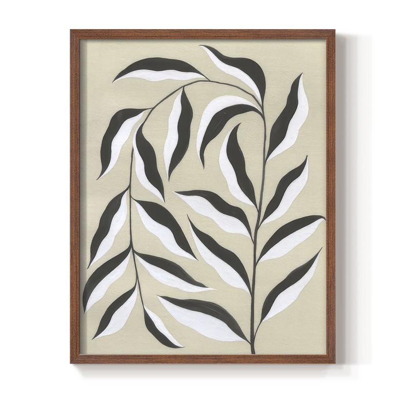 Reproduction encadrée de bois massif émergent II, H 30 po x l 24 po, Noyer