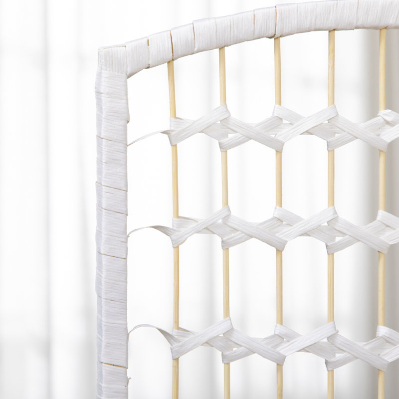 Paravent 3 panneaux, écran d'intimité pliable, séparateur de pièce 5,6 pi, cloison de séparation autoportante en fibre Wave pour pièces, maison, bureau, blanc