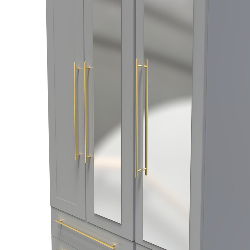 Behrad Manufactured Wood Wardrobe, Dusk Grey