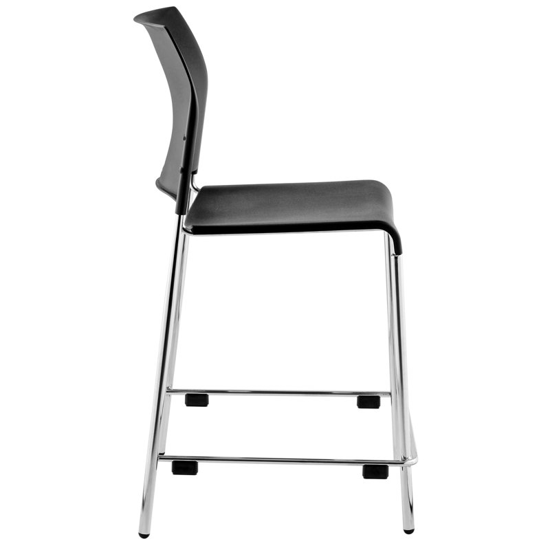 Tabouret en plastique NET 8800 Series Cafetorium, hauteur comptoir, Noir