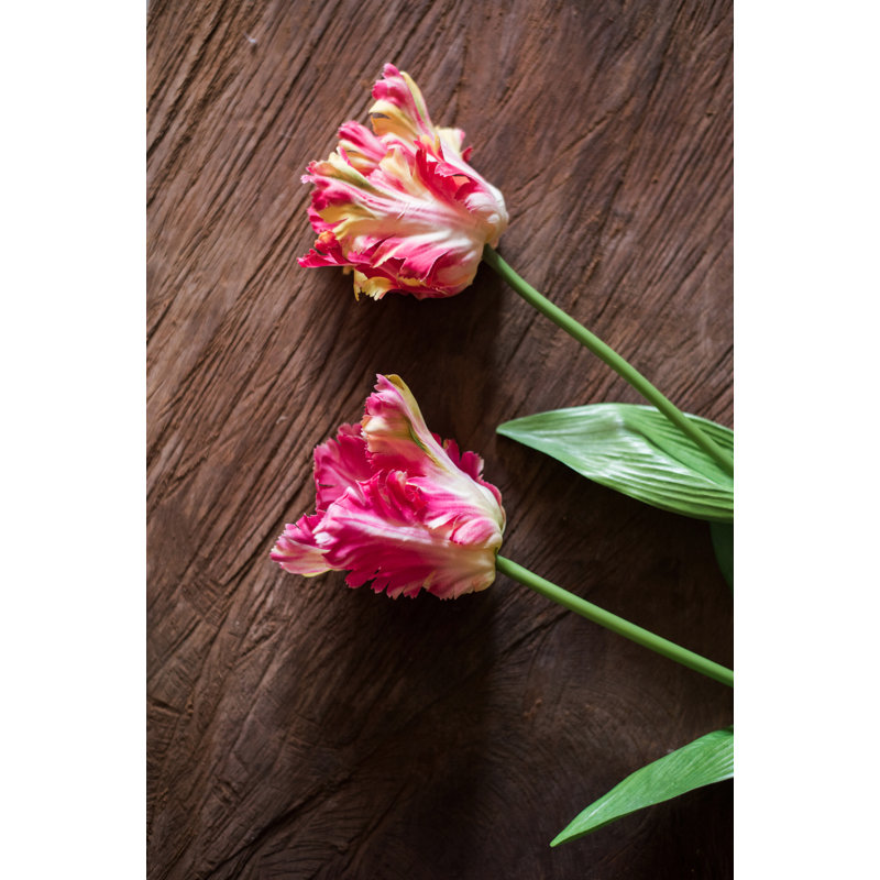 Jet de soie tulipe flamme de soie, Rose