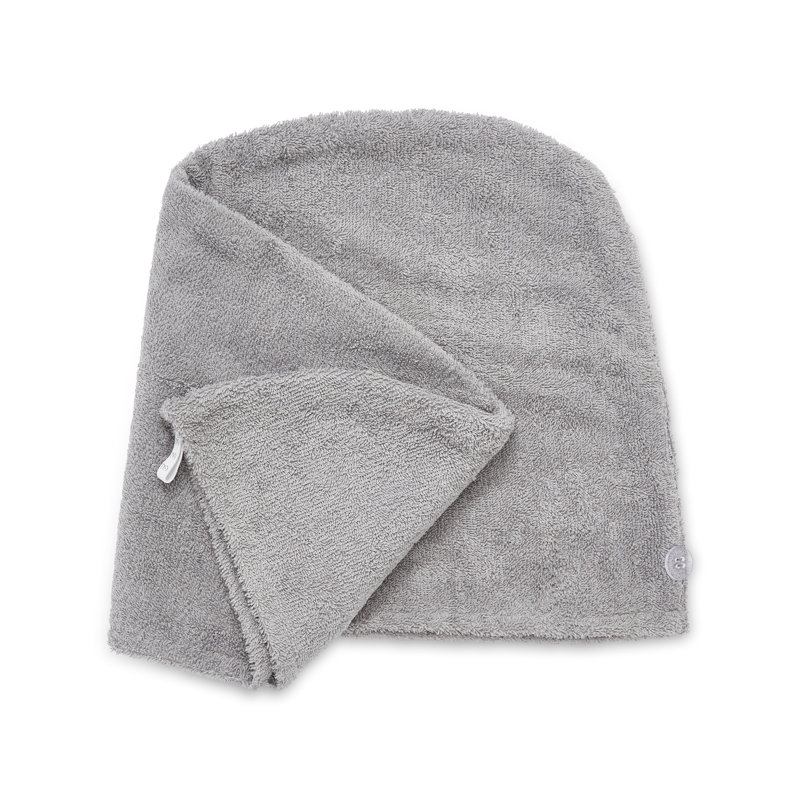Quick Dry Cotton Turbie Head Towel, Grey