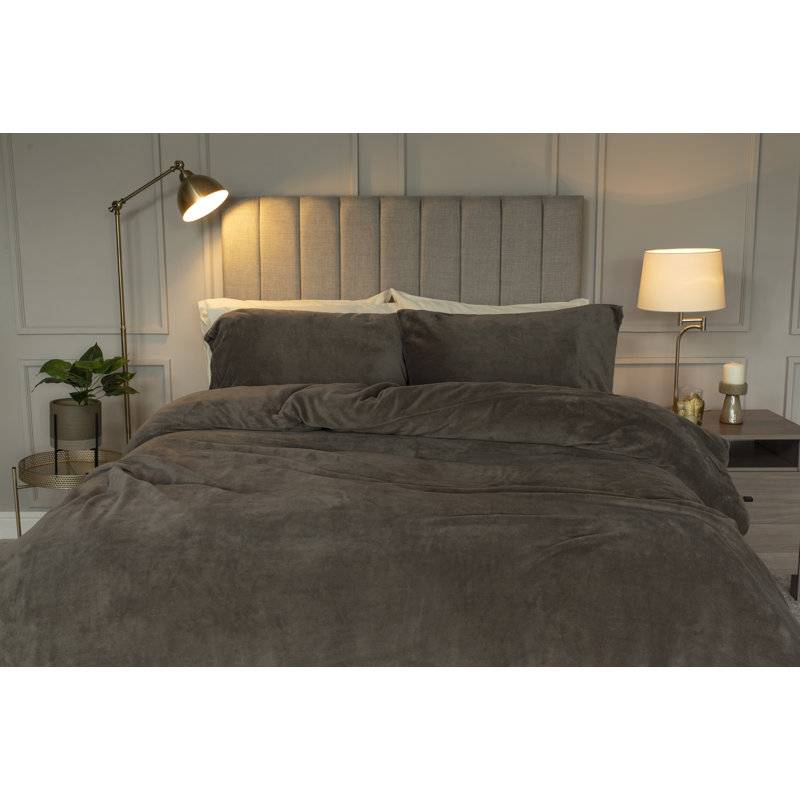 Polyester Solid Colour Duvet Cover Set with Pillowcases Included, Double - 2 Standard Pillowcases, Navy