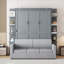 Grand lit escamotable mural avec canapé et tablettes de rangement-1524958532