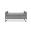 Banc de rangement avec repose-pieds 47 po, base en métal - gris