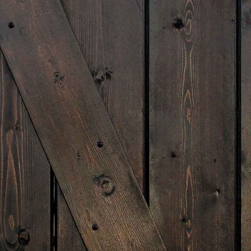 Panelled Wood Barn Door without Installation Hardware Kit, Dark Coffee, 38" x 84"