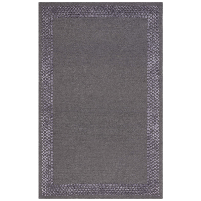 Glamour Hand Tufted Wool/Viscose/Cotton Rug in Dark Gray, Rectangle 8' x 10'