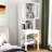 White Fold-out Desk With Storage Shelf And Drawer - Ideal For Home Office Decoration Convertible Cabinet Functional Use