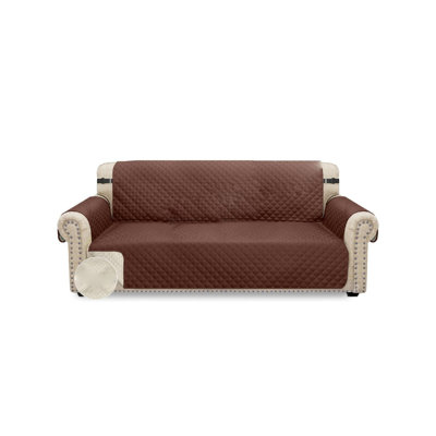 Leather Box Cushion Sofa Slipcover