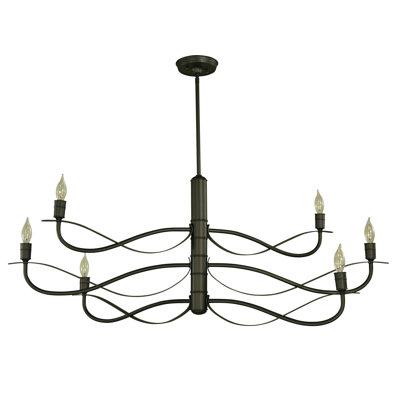 Lustre à niveaux 6 lumières façon bougie
