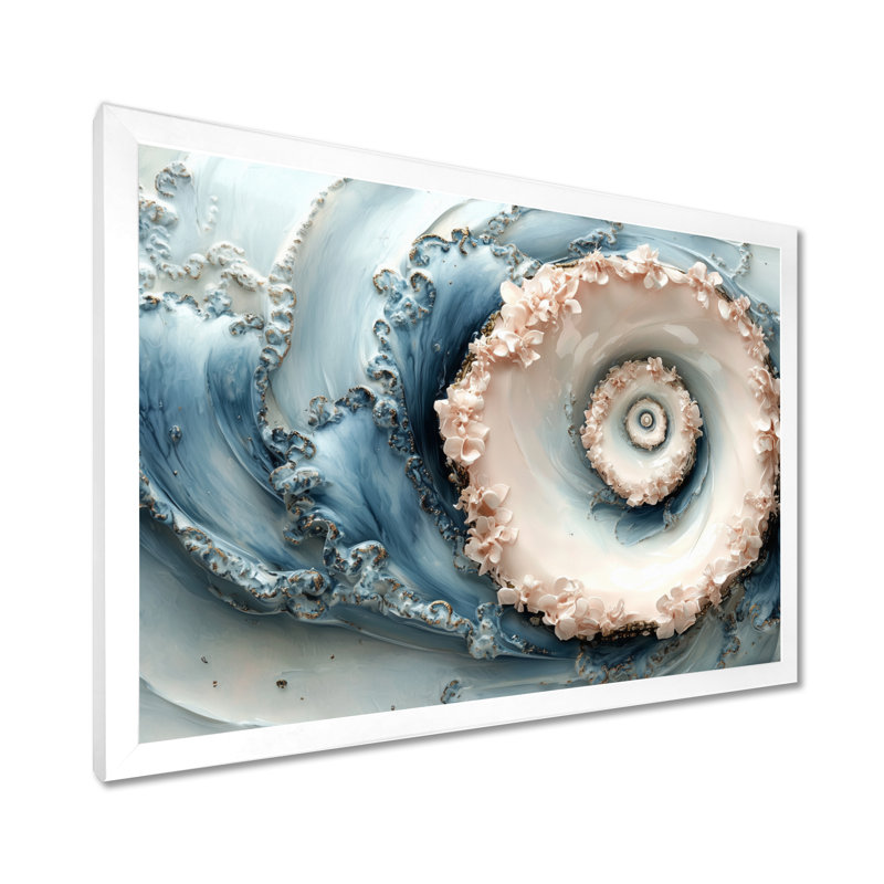 Mechling - Abstract Large Wall Art, H 34 po x l 44 po, Cadre simple, Blanc