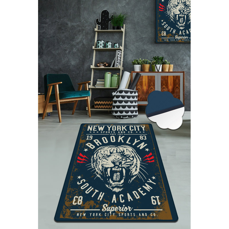 Machine Washable Area Rug, 100% Polyester, 4.6 x 6.2 Feet | Antibacterial, Non-Slip Underside, Pile Height: 0.4 Inches | Durable & Easy Care, Perfect for Living Room, Bedroom, and Dining Areas