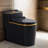 1.46 Gallons Black Dual Flush Silent Anti-Odor Toilet(Seat Included)