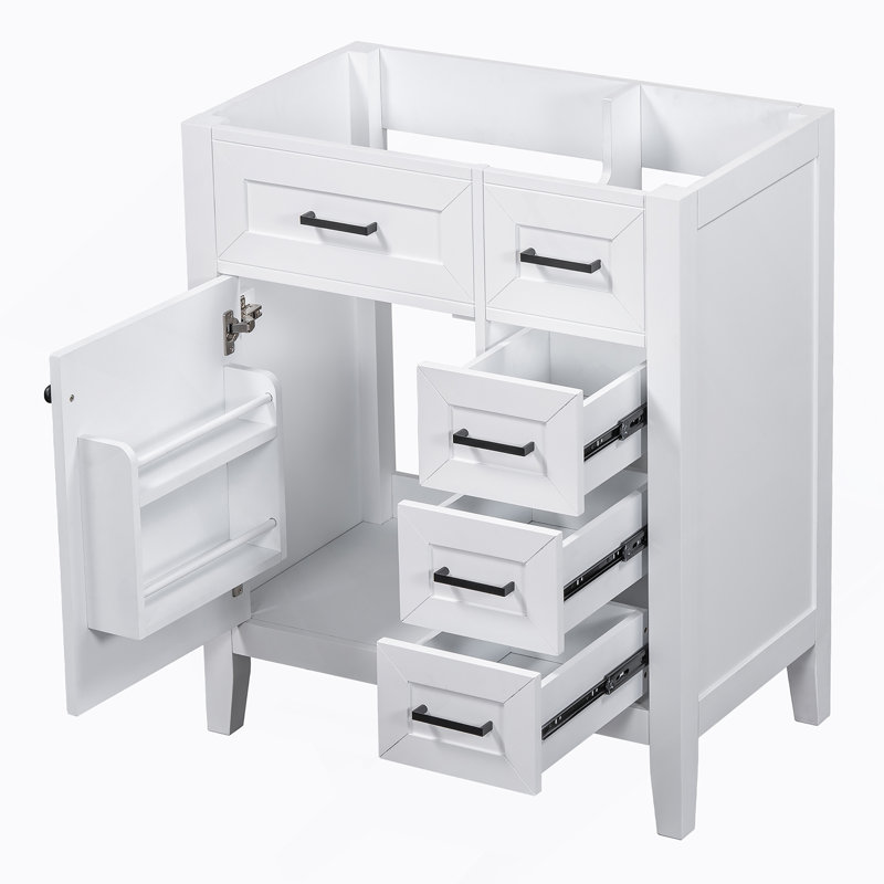 Meuble-lavabo de salle de bain sans lavabo, base d'armoire seulement, armoire de salle de bain avec tiroirs, structure solide