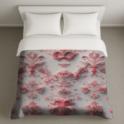 Housses de couette ornement floral rose