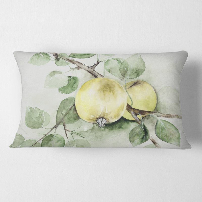 Coussin Rectangle, vert rétro Appels - Farmhouse