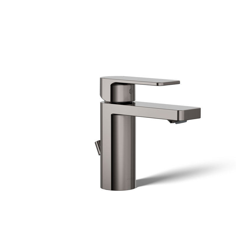 Parallel Single Hole Bathroom Faucet with Drain Assembly, Vibrant Titanium