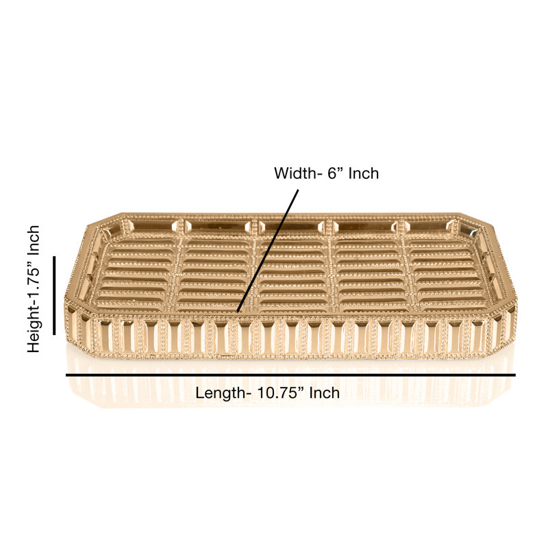 Plateau pour accessoires de salle de bain Glitz, Or