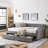 Queen Size Daybed with Two Drawers Tufted Sofa Bed-1268757804