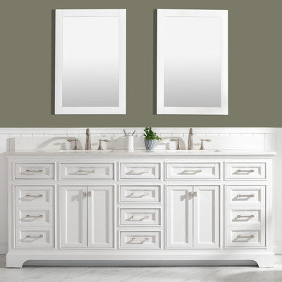 Zoila 84"" W Double Bathroom Vanity Set -  Beachcrest Homeâ¢, C8AFBA41E4284988A6454C83FAAAB9CC