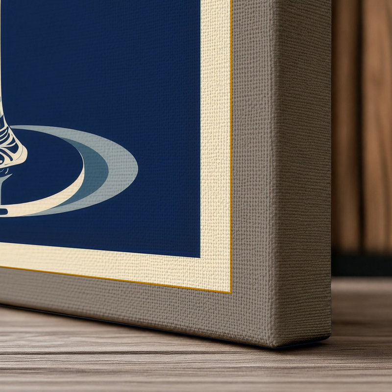 Cocktail & Citrus Mid-Century - Wrapped Canvas, 30x20 - 76.2 x 50.8 cm, Taupe Border
