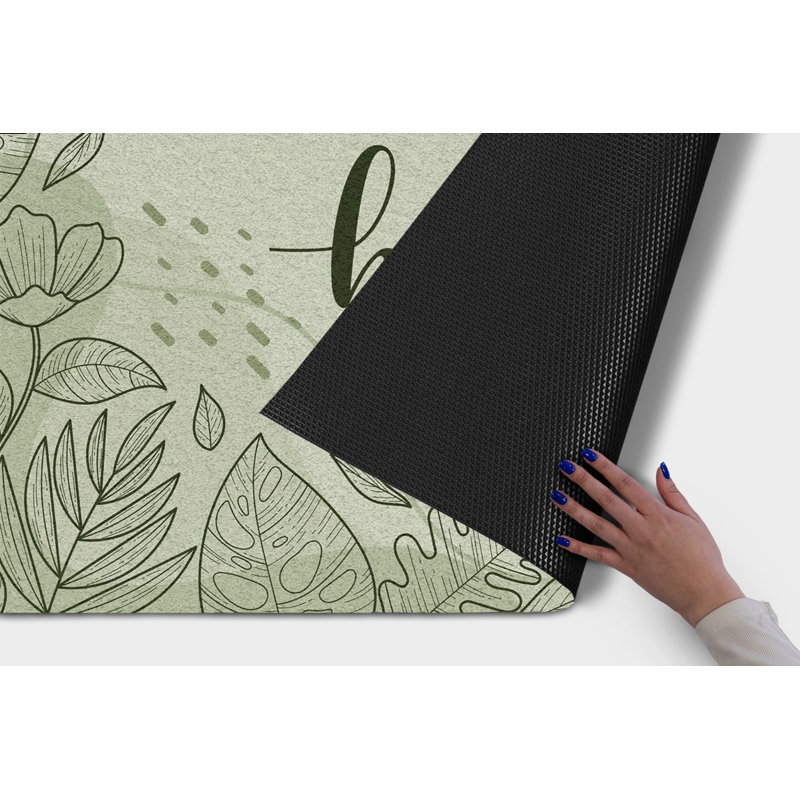 Non-Slip Floral Outdoor Doormat