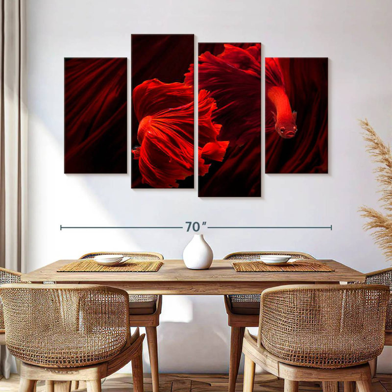 Brampt Fiery Red Betta Fish, 42" H x 68" W