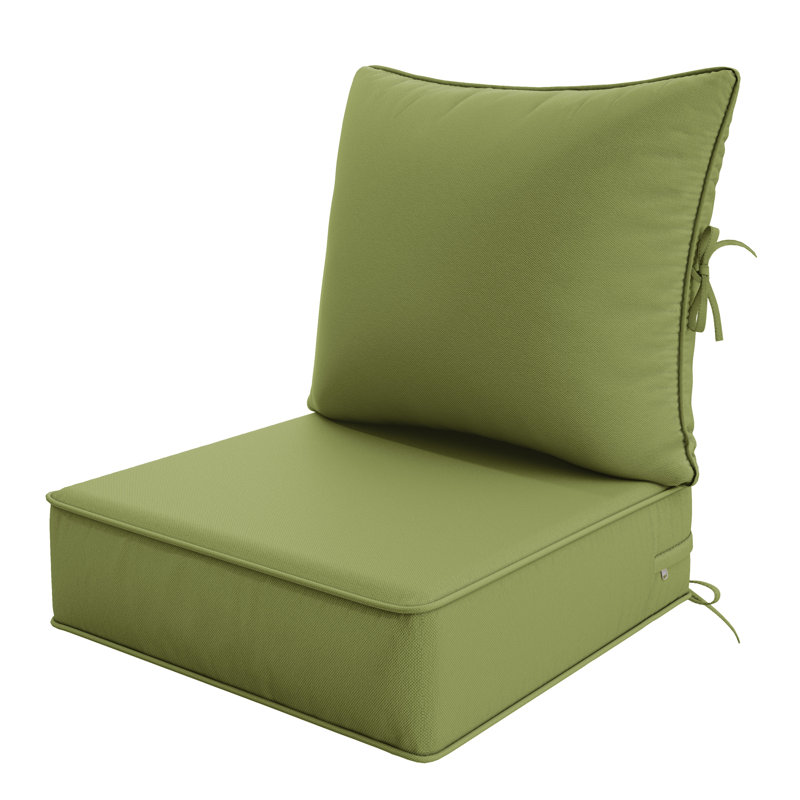 Outdoor 6.5" Thick Deep Seating Seat/Back Cushion, Light Green
