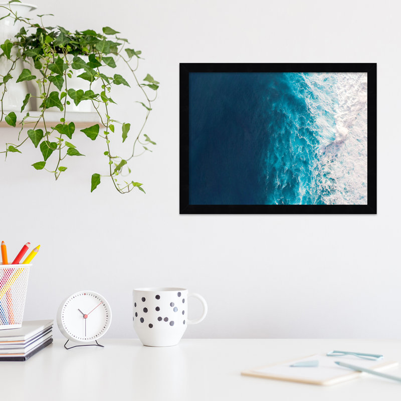 Seascape Of Splashing Waves by The Creative Bunch Studio, Black, 13" H x 17" W x 1" D