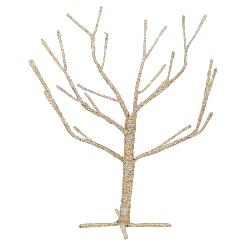 Indoor / Outdoor Lighted Christmas Tree, 40cm H x 40cm W x 40cm D, Brown