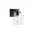 Luminaire pour meuble-lavabo de salle de bain 1 lumière avec abat-jour en verre transparent Meridian, applique murale moderne, étanche, noir-1933754810-1942731396