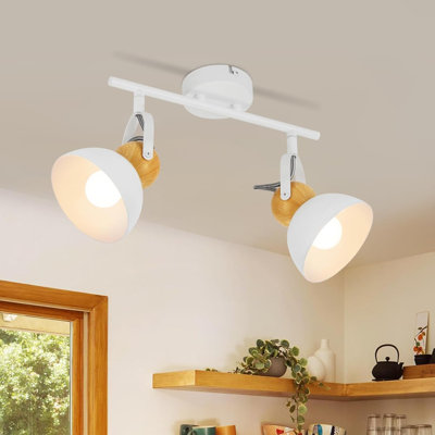 Ceiling spotlight vintage ceiling lamp: 2-flame retro spotlight E27 hallway lamp swiveling 350° metal ceiling spots industrial interior ceiling light for hallway kitchen entrance living room bedroom