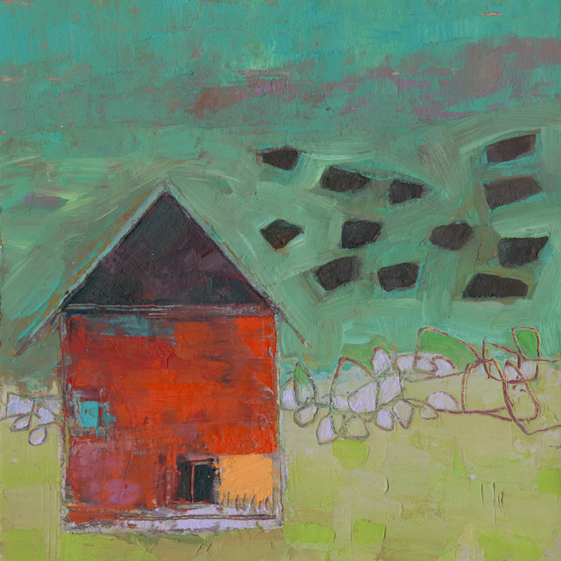 «Pecatonica Barn» par Sue Jachimiec, peinture sur toile tendue, H 36 po x l 36 po
