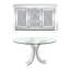 Ensemble de table de salle à manger en verre à losanges et miroir à trois tiroirs