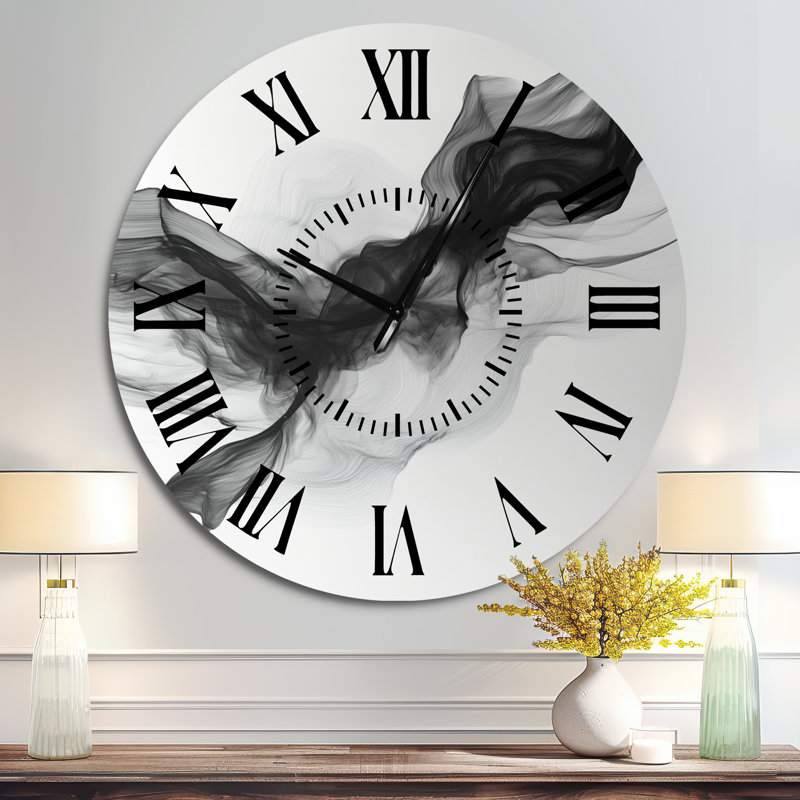 Horloge murale abstraite silencieuse en métal, Surdimensionné