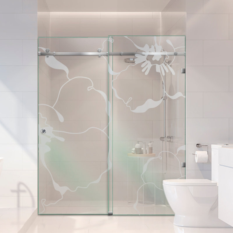 Portes de verre de douche coulissantes sans cadre l 58 po x H 80 po, Oui, Non privé