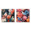 Harmonous, oiseaux tropicaux vifs et floraux - ensemble de 2 collages floraux carrés-101852631-101852633