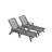 Seehill HDPE Outdoor Chaise Lounge Set Of 2, 6-Position Adjustable Outdoor Lounger With Wheels & Cup Holder, Poly Lounge Chairs, HDPE Patio Lounge Chairs For Deck, Backyard, Poolside-2005859001