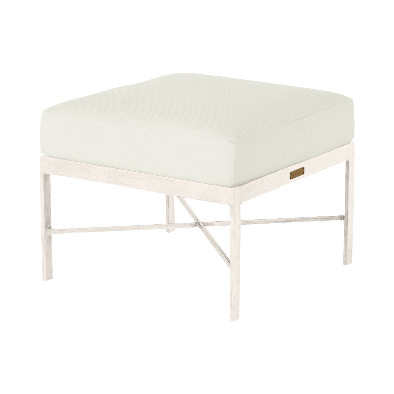 Monaco Wrought Outdoor Ottoman, No Welt, Chalk, Natural White