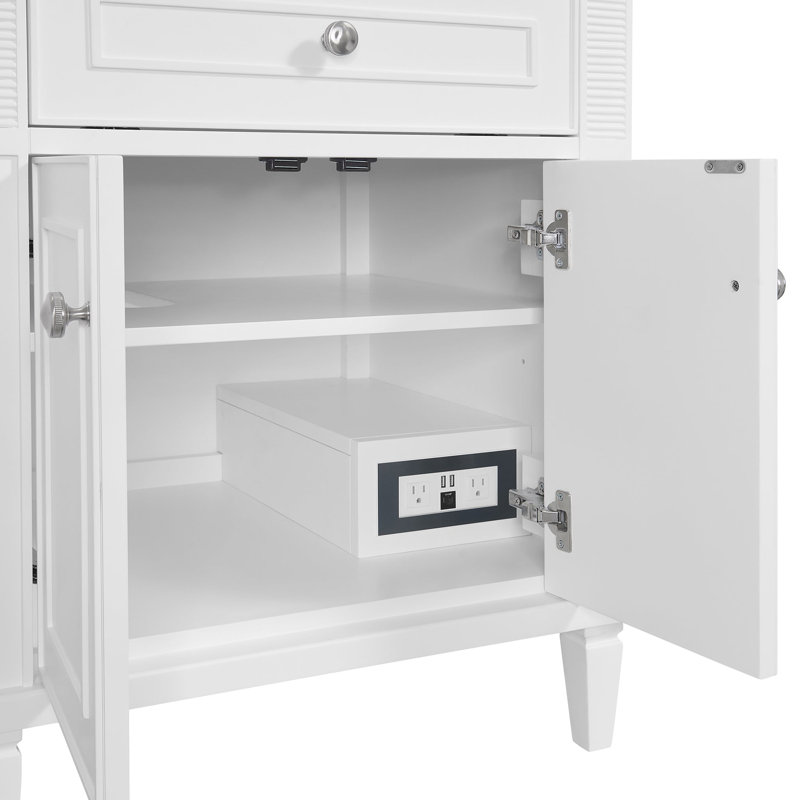 Lorelai 72'' W Double Vanity, Bright White, Carrara White, 8" Widespread