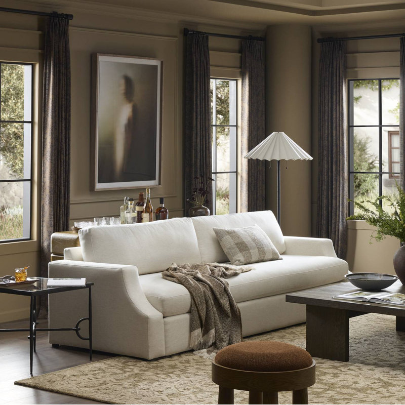 Delfino Sofa - 105"-Crypton Nomad Mushroom, Crypton Nomad Snow