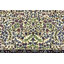 Tapis floral bleu / jaune en laine noué à la main 4 pi 11 po x 4 pi 9 po Patra