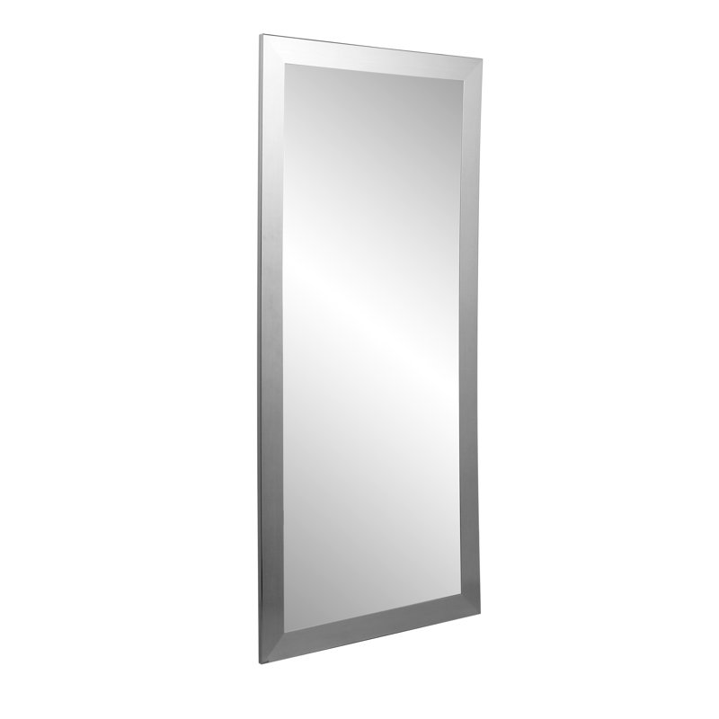 Miroir mural mâle et moderne Maléy, 55 po x 32 po, Grain argenté