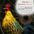 28"H Metal Feathered Rooster Statue