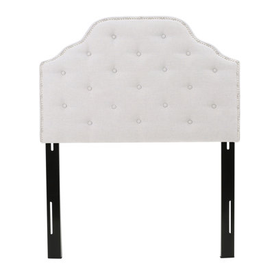 Tête de lit simple gris avec coutures élégantes à losanges et pieds réglables avec capitonnage sophistiqué