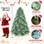Arbre de Noël à teinte bleu-vert 6 pi avec embouts en PE + PVC 1878 - Arbre unique avec des branches articulées, assemblage facile, support en métal stable, décoration des Fêtes accrocheuse-118032785