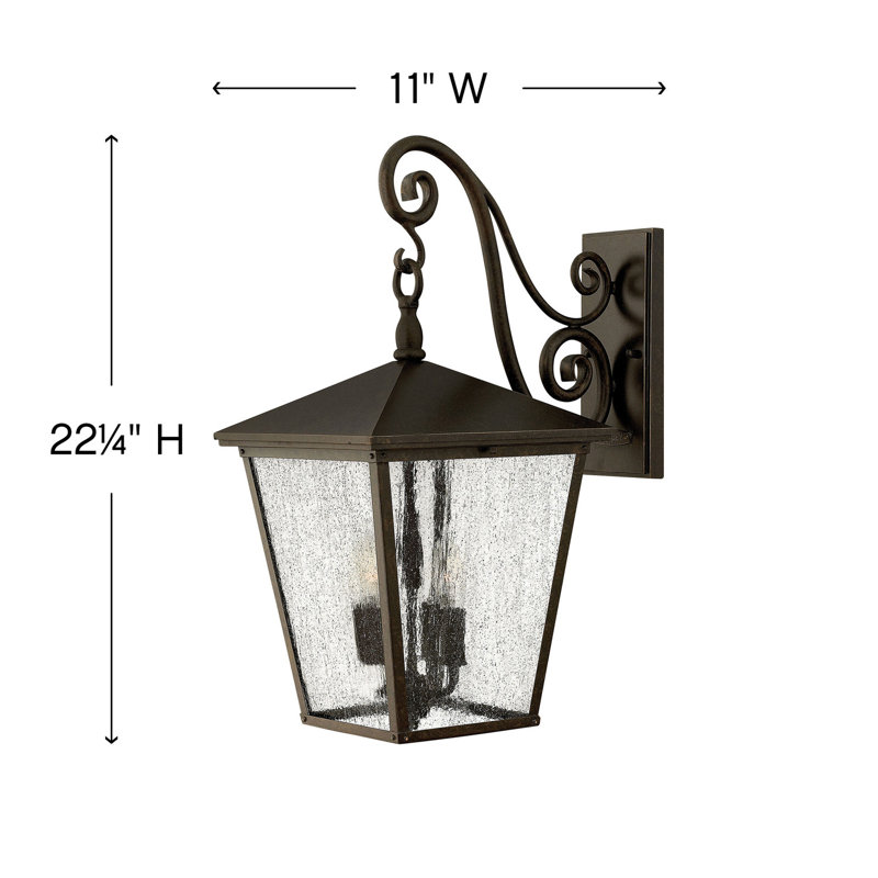 Trellis 3-Light Outdoor Wall Lantern, 22.25" H x 11" W x 11" D, Incandescent