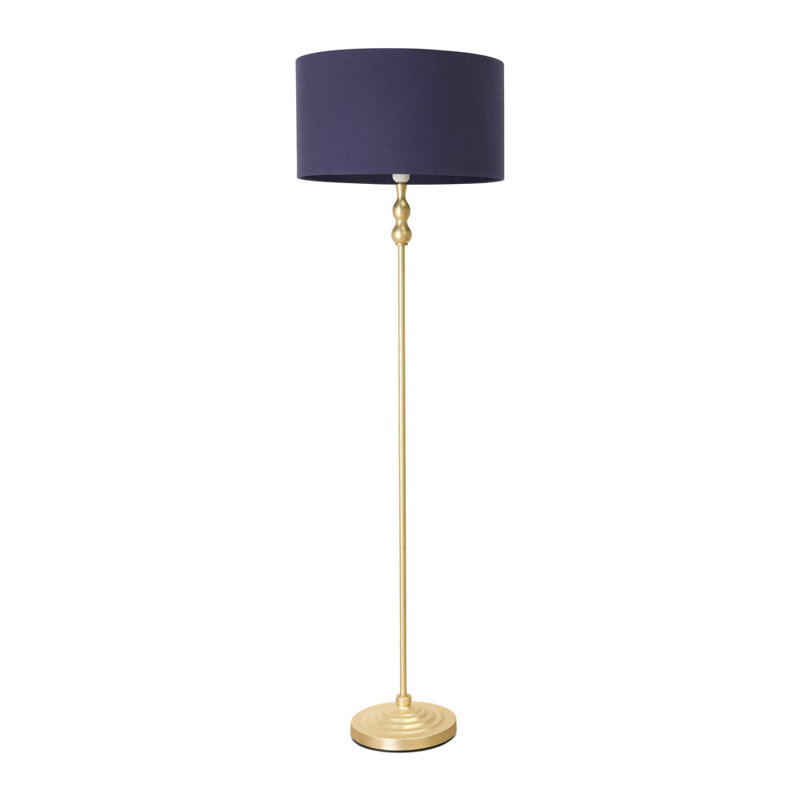 Reselva 151cm Traditional Floor Lamp, Navy Blue, Gold
