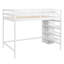 Lit mezzanine pleine grandeur avec garde-robe de rangement, support à vêtements et tablettes d'escalier, structure en bois de pin massif-743968300